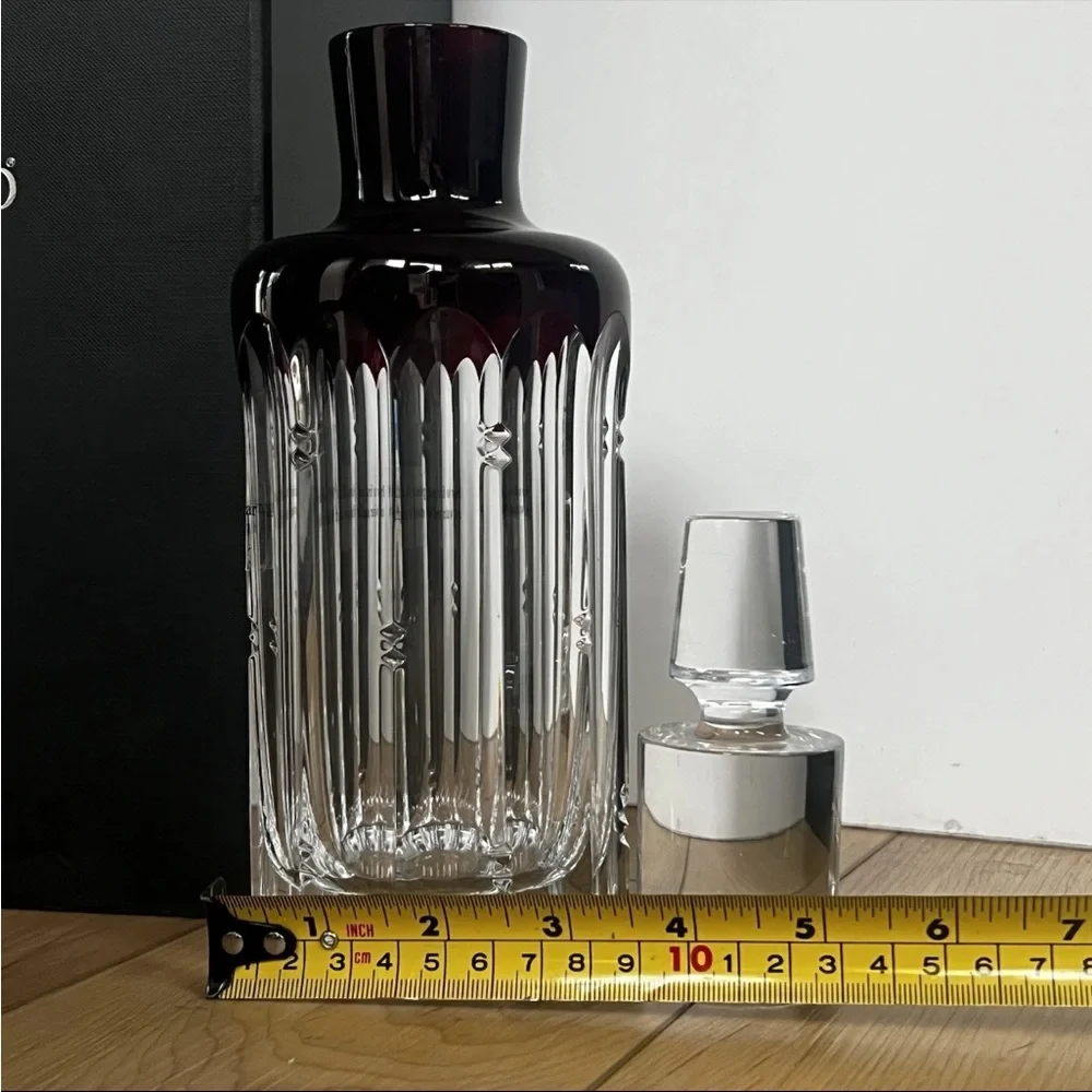 NIB Waterford Crystal Mixology Talon Red Decanter With Stopper Luxury Barware